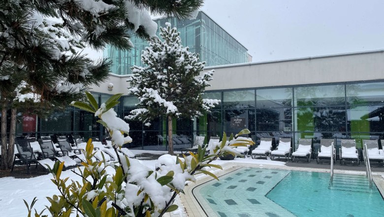 Therme Linsberg Asia - Saunabereich im Schnee, © Linsberg Asia